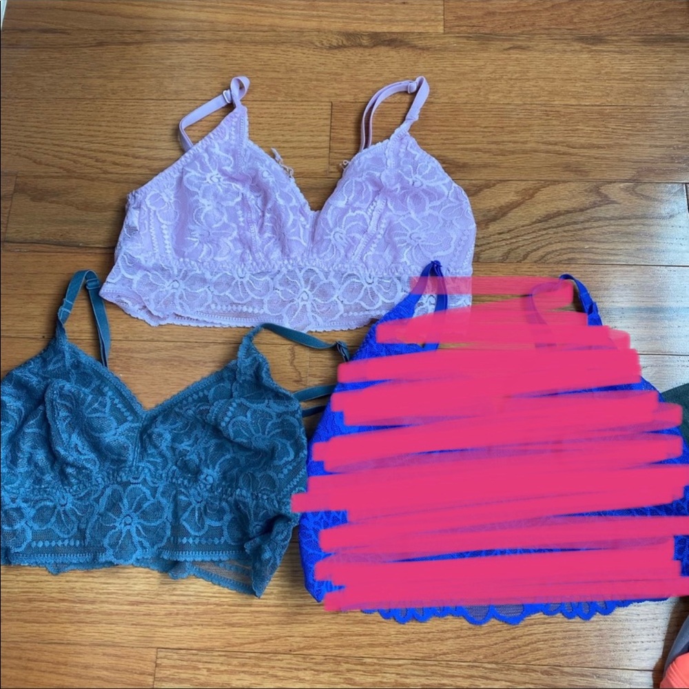NEVER WORN Pink Lace bralettes